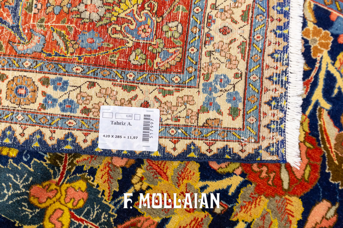 Antique Tabriz Rug Blue Tone n°:517997